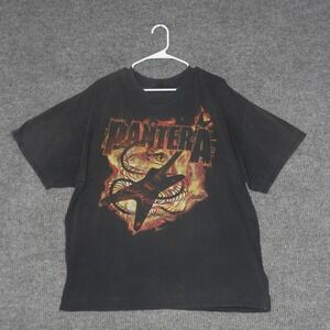 Vintage 90s Pantera Band T Shirt Mens Black Graphic Tee Style Metal Music Merch